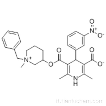 3,5-Pyridinedicarboxylicacid, 1,4-diidro-2,6-dimetil-4- (3-nitrophenyl) -, 3-methyl5 - [(3R) -1- (fenilmetil) -3-piperidinil] estere, cloridrato ( 1: 1), (57187817,4R) -rel-CAS 91599-74-5